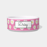 Yellow & White Daisies Personalized<br><div class="desc">Yellow & White Daisies Personalized Dog Bowl</div>