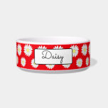 Yellow & White Daisies Personalized<br><div class="desc">Yellow & White Daisies Personalized Dog Bowl</div>