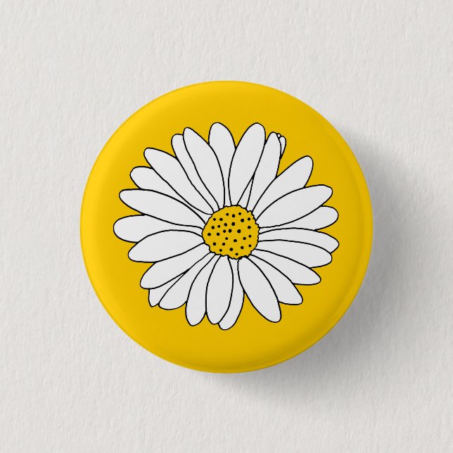 Yellow White Daisy Button (Front)