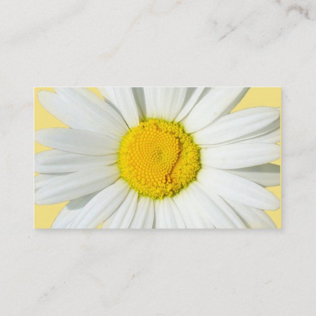 Yellow & White Daisy Floral Designer Business Card (Back)