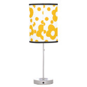 Yellow white daisy floral pattern add monogram mus table lamp (Back)