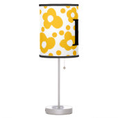 Yellow white daisy floral pattern add monogram mus table lamp (Left)