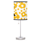 Yellow white daisy floral pattern add monogram mus table lamp (Right)