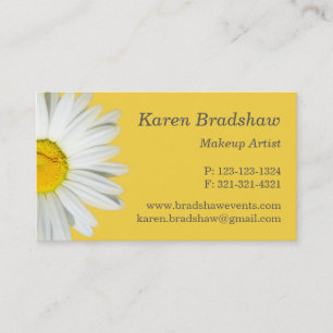 Yellow & White Daisy Graphic Design Business Cards