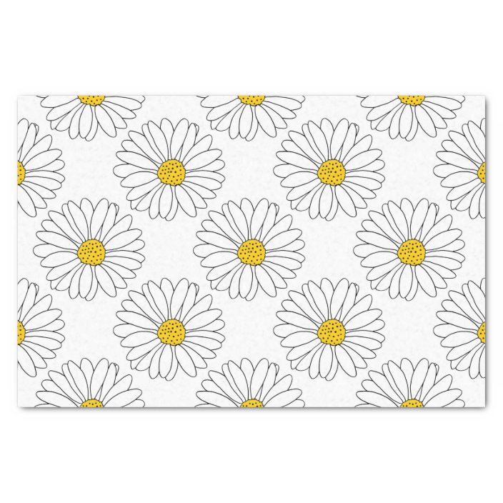 Yellow White Daisy Pattern Tissue Paper | Zazzle.com
