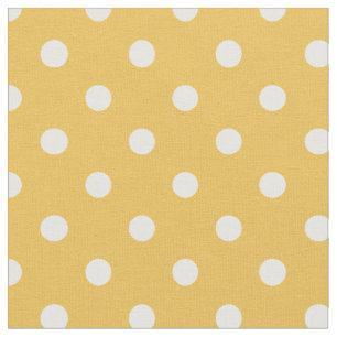 Yellow & White Dots Fabric