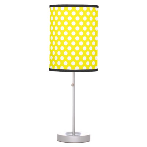 Yellow White Dots Template Modern Elegant Table Lamp