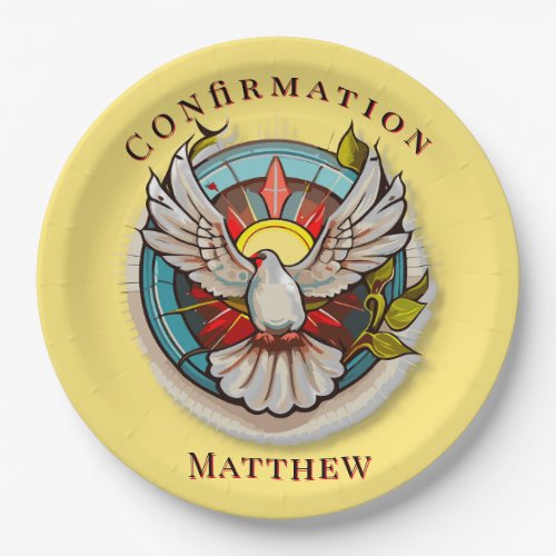 Yellow White Dove Religious Catholic Confirmation 