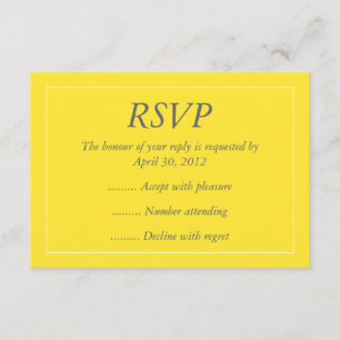 Yellow & White Event Reply, RSVP or Response Cards