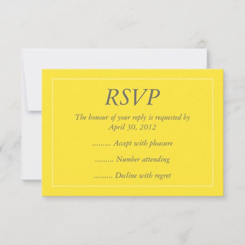 Yellow &amp; White Event Reply, RSVP or Response Cards