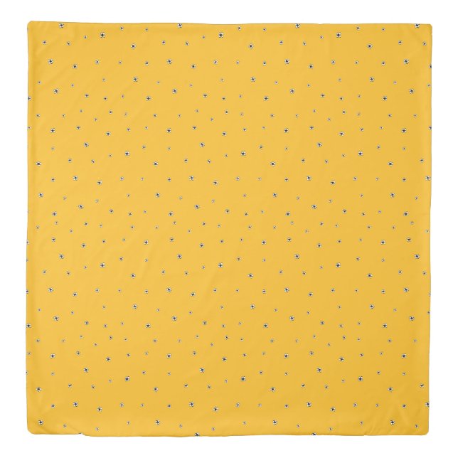 Yellow & White Flower Duvet Cover (Front)