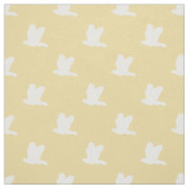 Yellow white flying birds pattern fabric