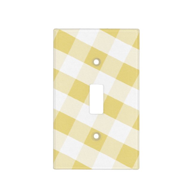 Yellow & White Gingham Country Light Switch Cover (Front)