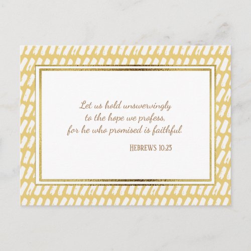 Yellow White Gold Christian Bible Verse Postcard