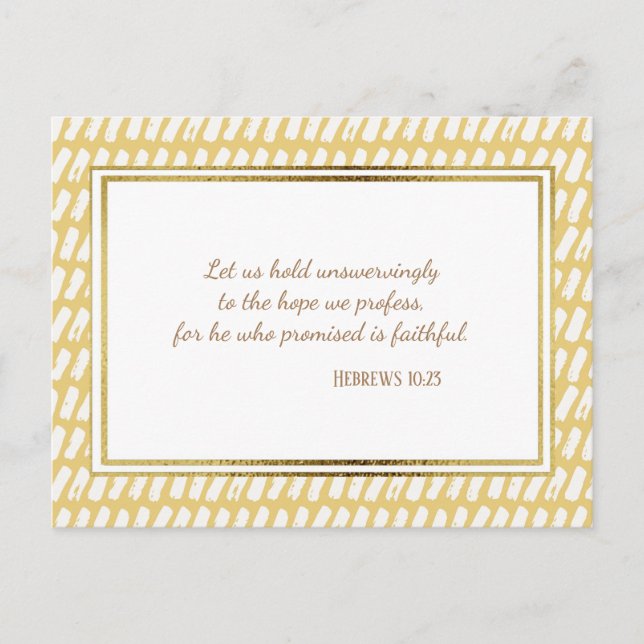 Yellow White Gold Christian Bible Verse Postcard (Front)