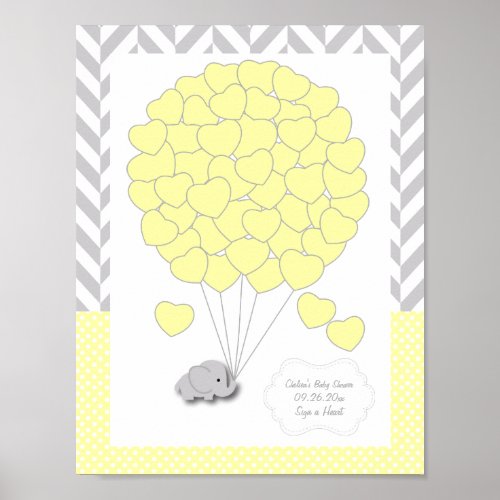 Yellow White Gray Elephant Baby Shower _ Guest Poster