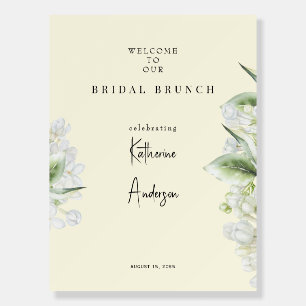 Yellow White Hydraneas Bridal Brunch Welcome Sign