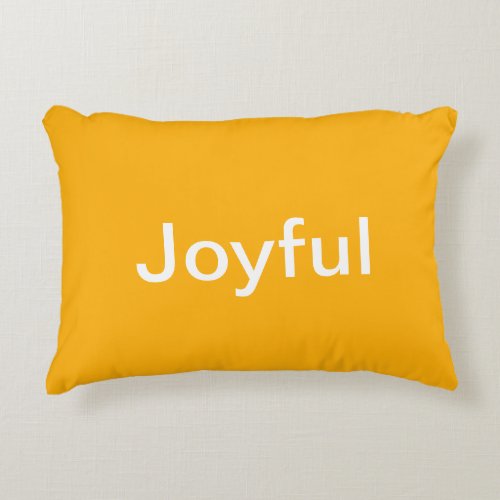 Yellow  White Joyful Affirmation Accent Pillow