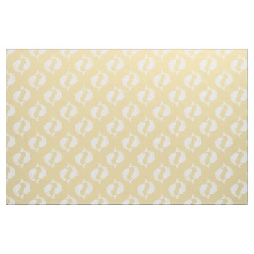 Yellow white Koi Fish oriental pattern fabric