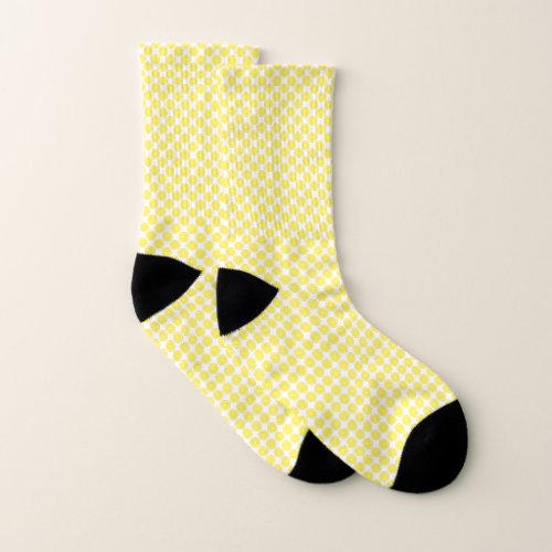 Yellow White Lemon Slices Fruit Pattern Socks