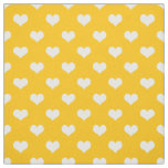 Yellow White Love Heart Pattern Design  Fabric