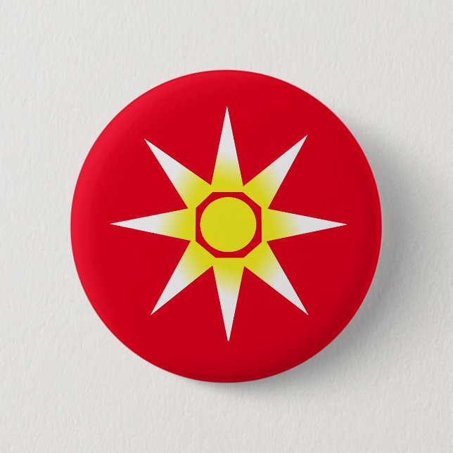 Yellow White Magic Sun Product Button (Front)