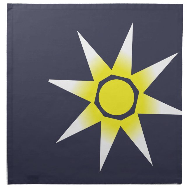 Yellow White Magic Sun Product Cloth Napkin (Front)
