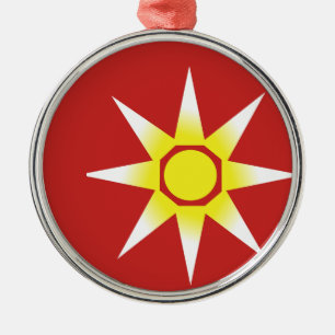 Yellow White Magic Sun Product Metal Ornament