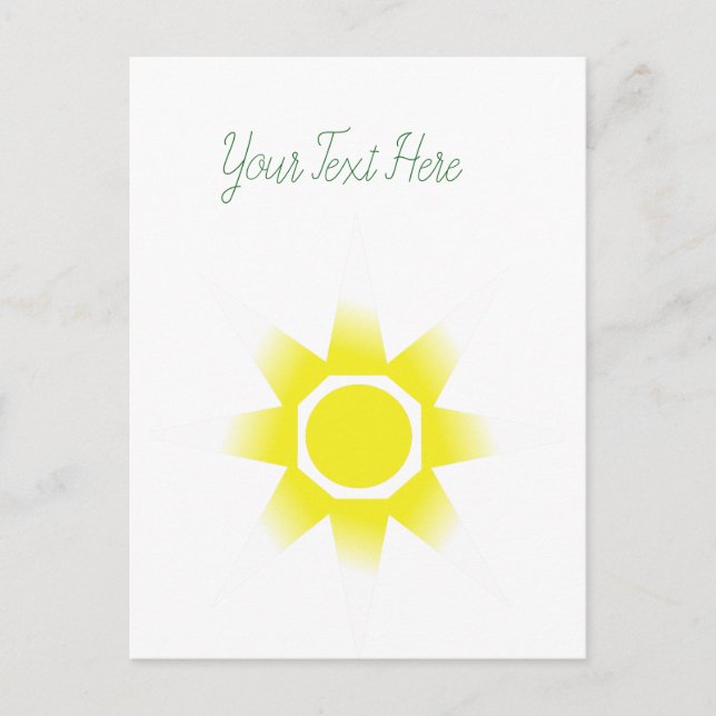 Yellow White Magic Sun Product Postcard (Front)