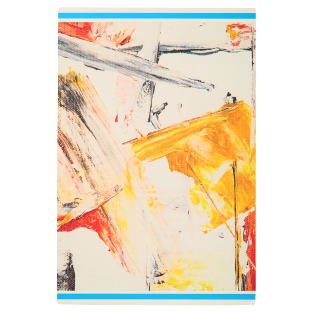 Yellow & White Minimal Abstract Metal Wall Art (Front)