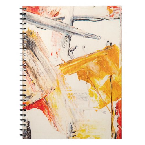 Yellow  White Minimal Abstract Spiral Photo  Notebook
