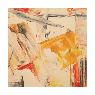 Yellow & White Minimal Abstract Wood Wall Art