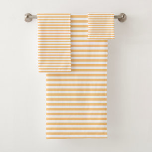 Yellow & White Minimalist Striped Towel Set