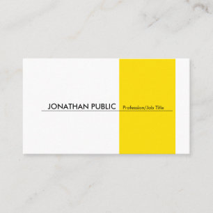 Yellow White Modern Professional Elegant Simple Business Card