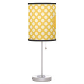 Yellow White Monogram Polka Dot Pattern Table Lamp (Left)