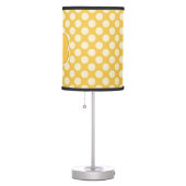 Yellow White Monogram Polka Dot Pattern Table Lamp (Right)