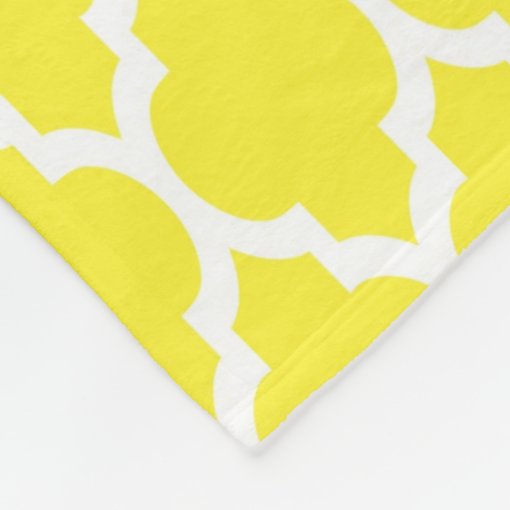 Yellow White Moroccan Quatrefoil Pattern 4 Fleece Blanket Zazzle