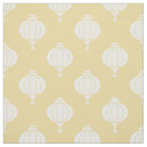 Yellow white paper lantern oriental pattern fabric