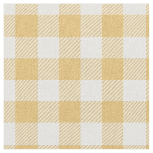 Yellow & White Plaid Gingham Fabric (Close Up)