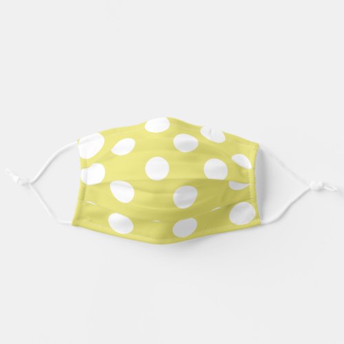 Yellow White Polka Dot Sunny Adult Cloth Face Mask