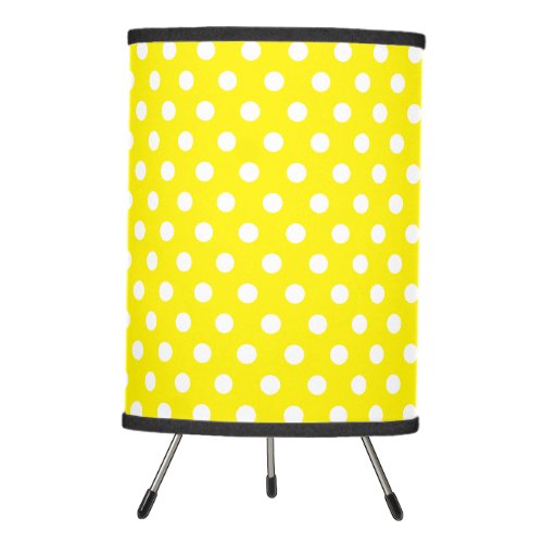 Yellow White Polka Dots Modern Elegant Template Tripod Lamp