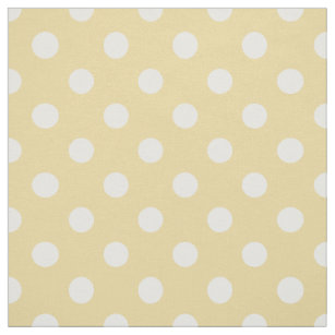 Yellow white polka dots pattern fabric