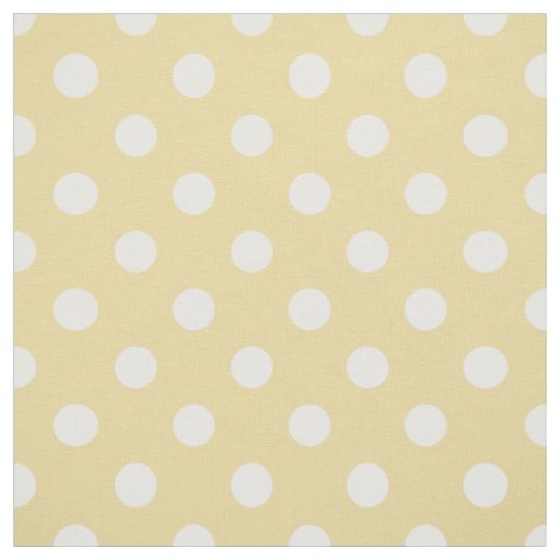 Yellow white polka dots pattern fabric