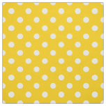 Yellow White Polka Dots Textile Fabric