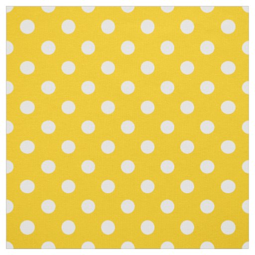 Yellow White Polka Dots Textile Fabric