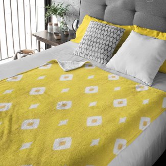 Yellow White Retro Geometric Pattern