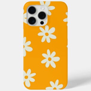 Yellow White Retro Y2K Flower Pattern iPhone 15 Pro Max Case