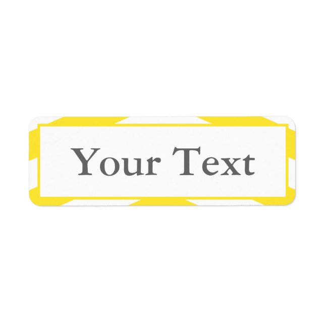 Yellow & White Stickers or Labels w/ Custom Text (Front)