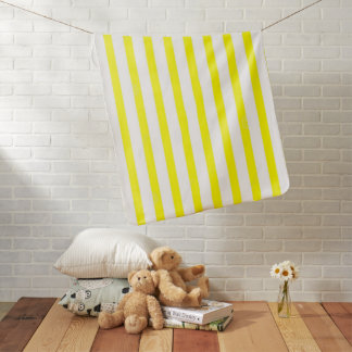 Yellow & White Stripe Baby Blanket