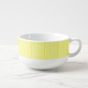 Yellow & White Stripe Soup Mug